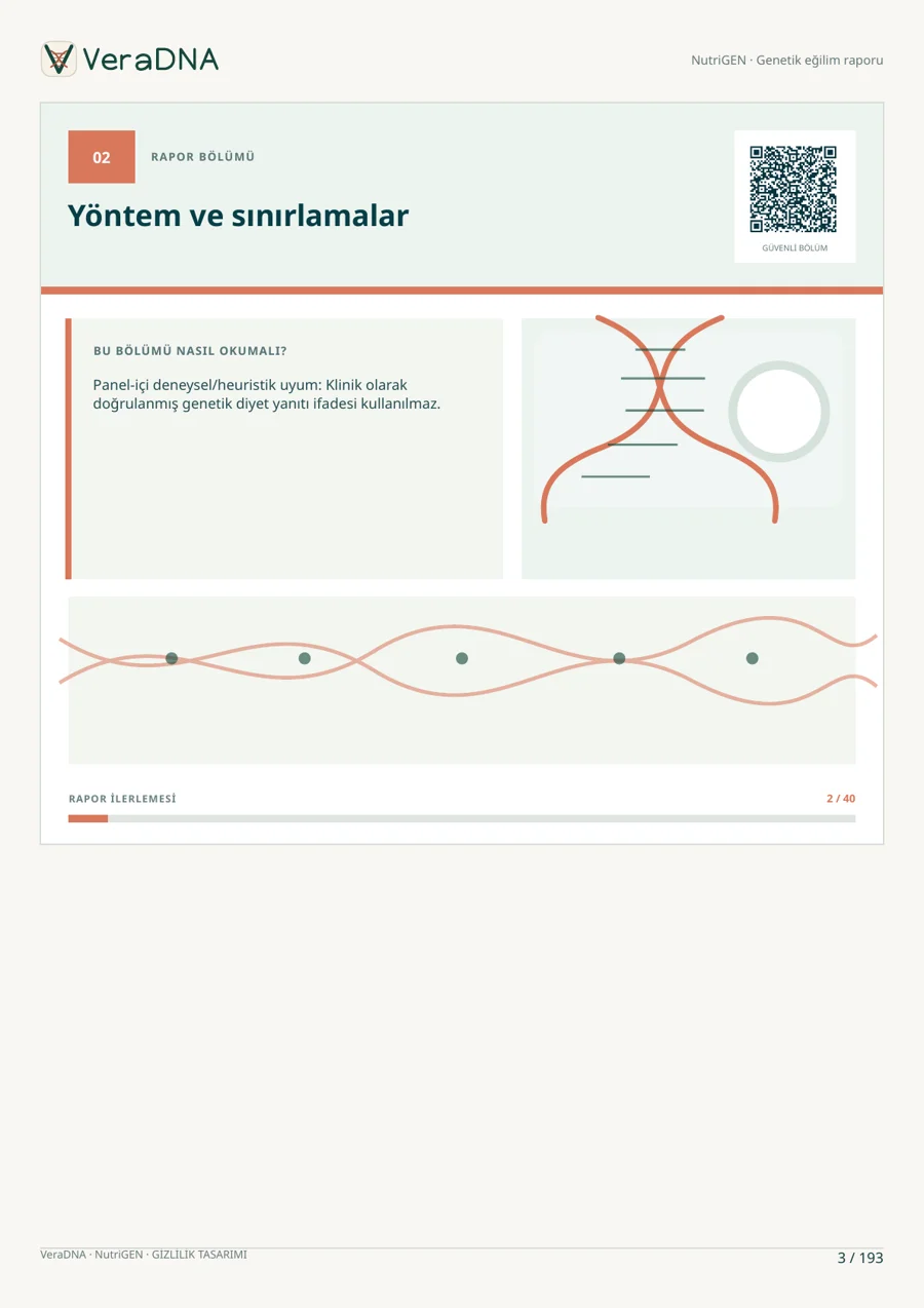 NutriGEN örnek yöntem ve sınırlamalar sayfası